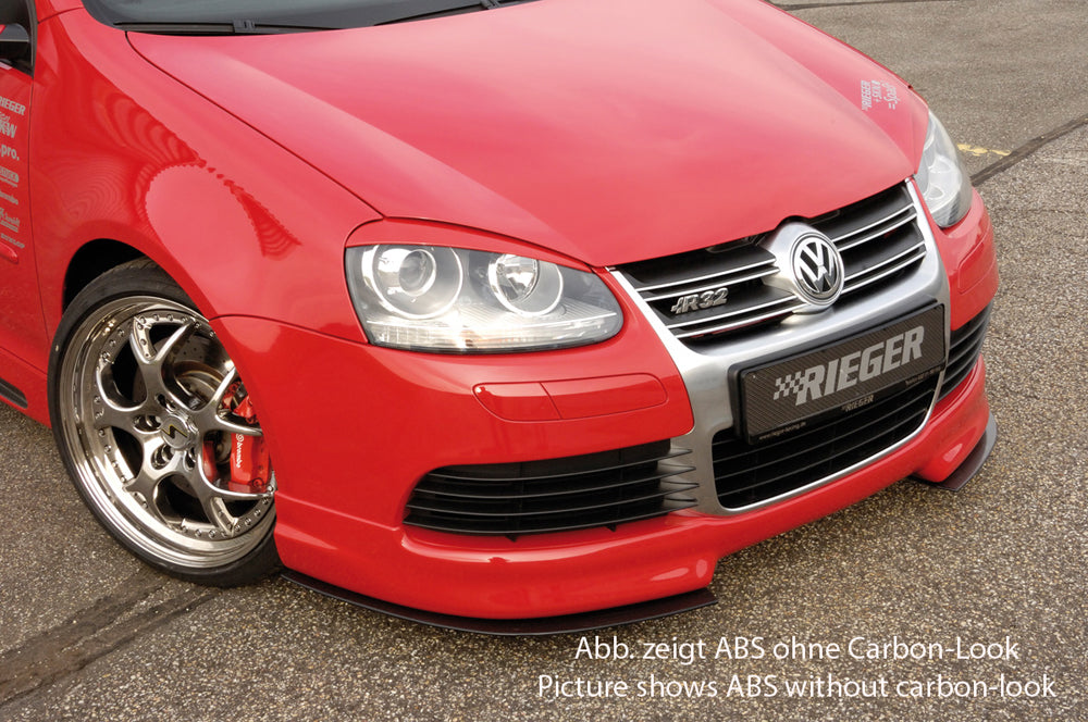 VW Eos (1F) Rieger Spoilerschwert für Spoilerlippe 59420 (VW Eos, Golf 5 R32) 2-tlg., für Spoilerlippe, ABS, Carbon-Look, 
inkl. Montagezubehör, ABE