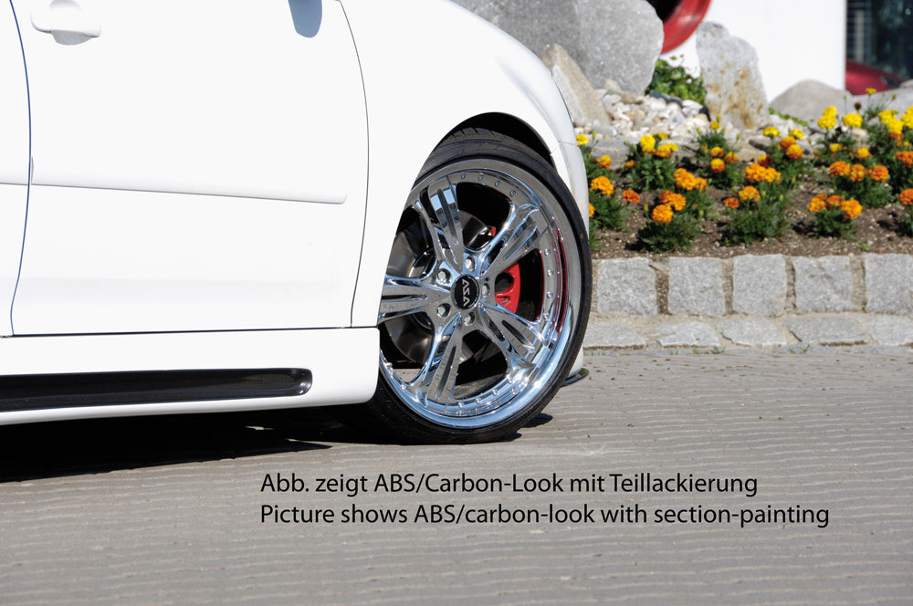VW Golf 5 Rieger Seitenschweller   -> nur für GTI links, mit Schacht, mit Ausschnitt, ABS, Carbon-Look, 
inkl. Alugitter, Gutachten, Montagezubehör