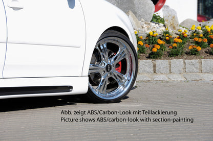 VW Golf 5 Rieger Seitenschweller   -> nur für GTI links, mit Schacht, mit Ausschnitt, ABS, Carbon-Look, 
inkl. Alugitter, Gutachten, Montagezubehör