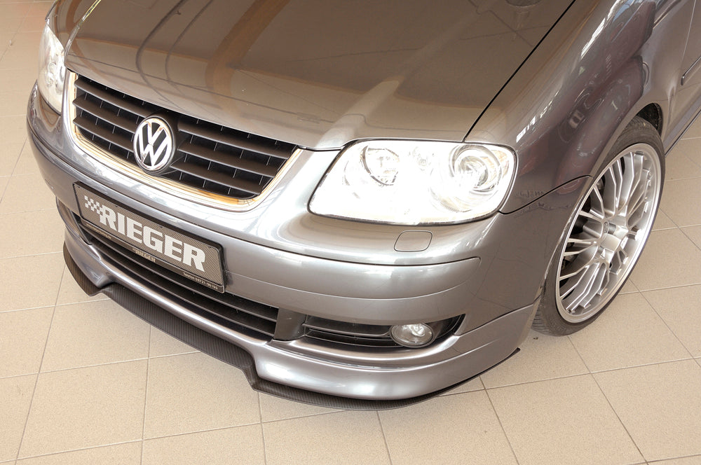 VW Touran (1T) Rieger Spoilerschwert für Spoilerlippe 59201 für Spoilerlippe, gekantete Version, ABS, Carbon-Look, 
inkl. Montagezubehör, ABE
