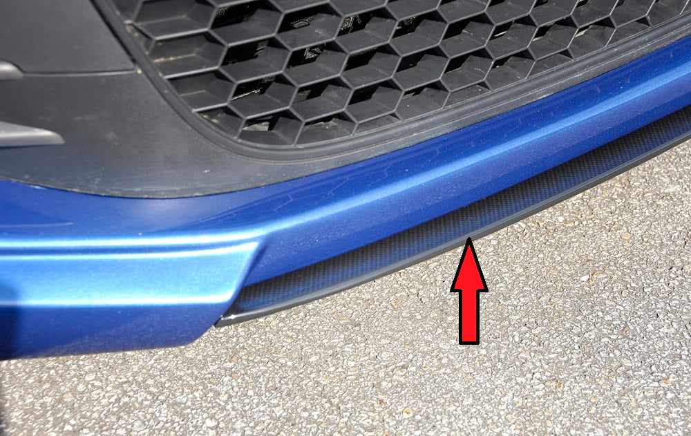VW Scirocco 3 (13) Rieger Spoilerschwert für Spoilerlippe 14100 mittig, für Spoilerlippe, ABS, Carbon-Look, 
inkl. Montagezubehör, ABE