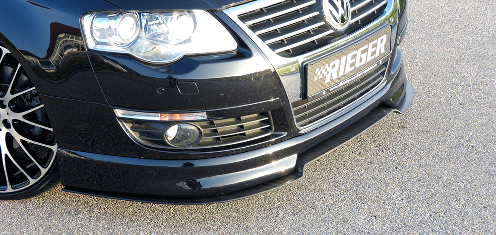 VW Passat (3C) Rieger Spoilerschwert für Spoilerlippe 24071 gekantete Version, ABS, Carbon-Look, 
inkl. Montagezubehör, ABE