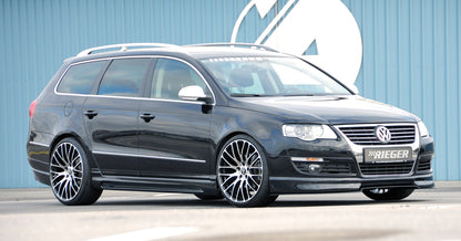 VW Passat (3C) Rieger Seitenschweller  rechts, mit Schacht, mit Ausschnitt, ABS, Carbon-Look, 
inkl. Montagezubehör, Alugitter, Gutachten