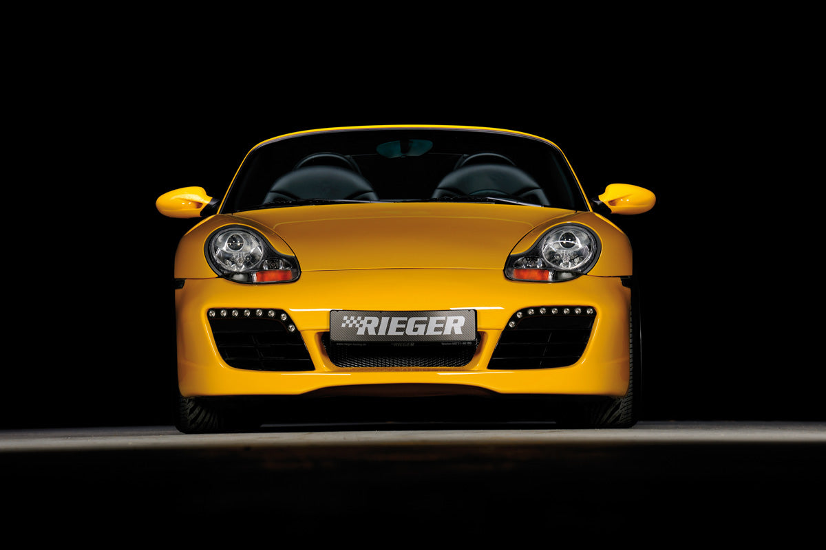 Porsche 911 (Typ 996) Rieger Lufteinlaßblenden mit Ausfräsung für Spoilerstoßstange 57001/02 links, rechts, mit Ausschnitt, für Spoilerstoßstange, ABS, Carbon-Look, 
inkl. Alugitter, Montagezubehör