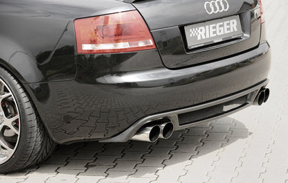 Audi A4 (8H) Rieger Heckeinsatz    für Doppelendrohr li. u. re., (4x90mm ø), ABS, Carbon-Look, 
inkl. Alugitter, Montagezubehör, Gutachten
