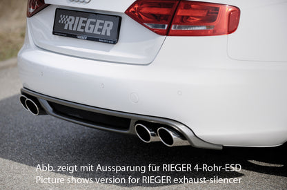 Audi A4 (B8/B81) Rieger Heckeinsatz  für orig. Doppelendrohr li, ABS, Carbon-Look, für Fzg. ohne S-Line Exterieur, 
inkl. Alugitter, Montagezubehör, Gutachten