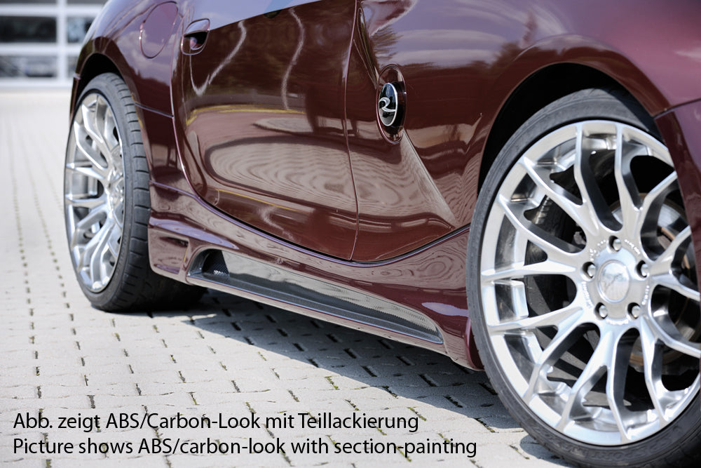 BMW Z4 (E85) Rieger Seitenschweller    links, mit Schacht, mit Ausschnitt, ABS, Carbon-Look, 
inkl. Alugitter, Montagezubehör, Gutachten