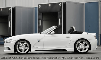 BMW Z4 (E85) Rieger Seitenschweller    rechts, mit Schacht, mit Ausschnitt, ABS, Carbon-Look, 
inkl. Alugitter, Montagezubehör, Gutachten