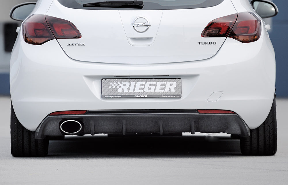 Opel Astra J Rieger Heckeinsatz  für Sportendrohr li., (140x90mm oval), ABS, Carbon-Look, 
inkl. Montagezubehör, Gutachten