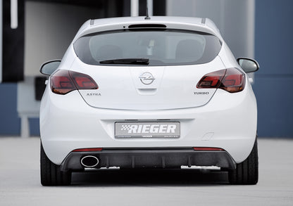 Opel Astra J Rieger Heckeinsatz  für Sportendrohr li., (140x90mm oval), ABS, Carbon-Look, 
inkl. Montagezubehör, Gutachten