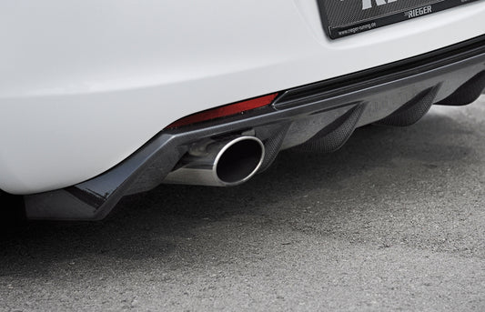 Opel Astra J Rieger Heckeinsatz  für Sportendrohr li., (140x90mm oval), ABS, Carbon-Look, 
inkl. Montagezubehör, Gutachten
