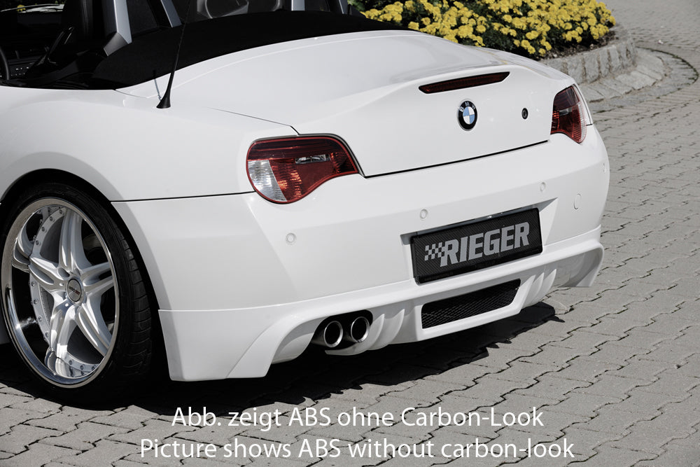 BMW Z4 (E85) Rieger Heckansatz    für Doppelendrohr li., ABS, Carbon-Look, 
inkl. Montagezubehör, Alugitter, Gutachten