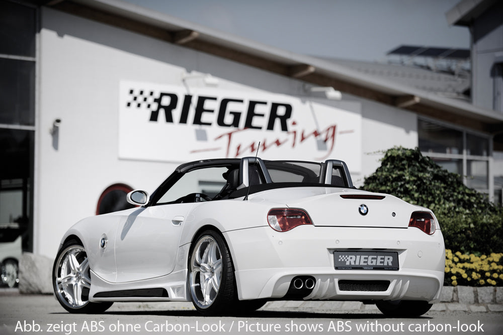 BMW Z4 (E85) Rieger Heckansatz    für Doppelendrohr li., ABS, Carbon-Look, 
inkl. Montagezubehör, Alugitter, Gutachten