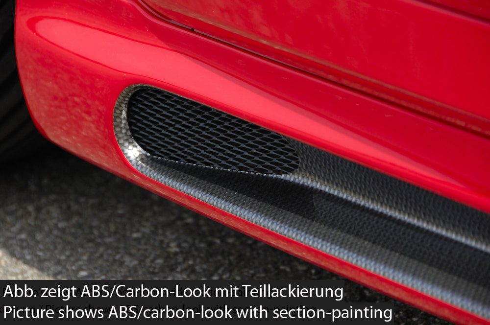 Audi A1 (8X) Rieger Seitenschweller  links, mit Schacht, mit Ausschnitt, ABS, Carbon-Look, für Fzg. mit S-Line Exterieur und ohne S-Line Exterieur, 
inkl. Alugitter, Montagezubehör, Gutachten