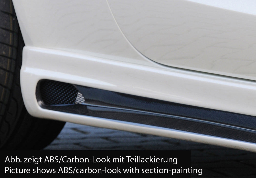 Audi A1 (8X) Rieger Seitenschweller  rechts, mit Schacht, mit Ausschnitt, ABS, Carbon-Look, für Fzg. mit S-Line Exterieur und ohne S-Line Exterieur, 
inkl. Alugitter, Montagezubehör, Gutachten