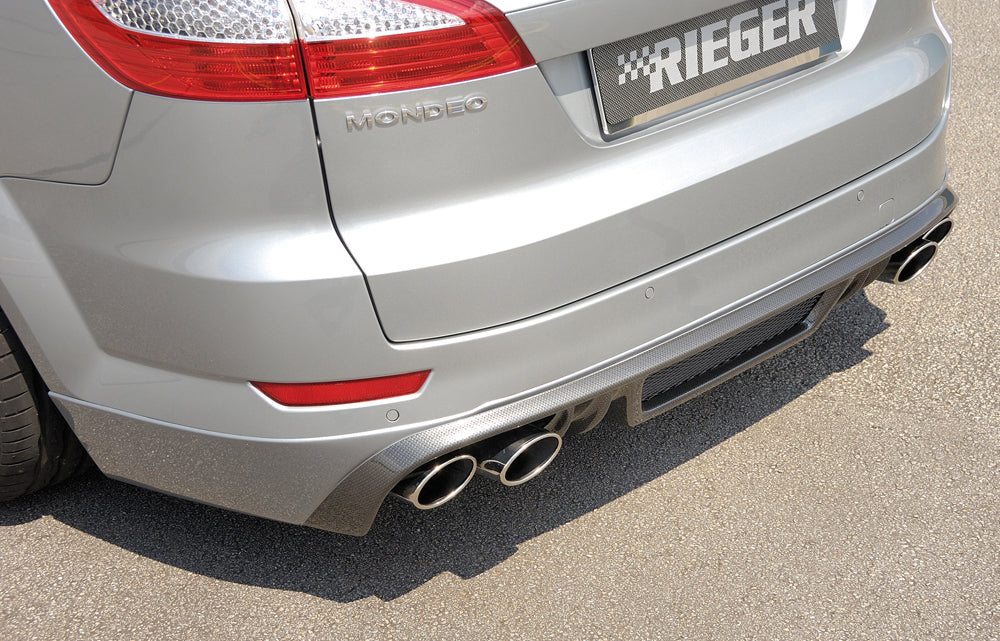 Ford Mondeo (BA7) Rieger ESD, li./re., Ford Mondeo (BA7) Turnier 4 x 115x85mm, Typ 32, rechts, links, mit Prägung, für RIEGER-Heckansatz, 2x115x85mm, Edelstahl, 
inkl. Gutachten