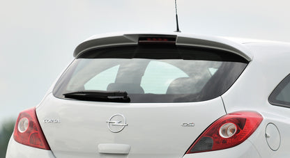 Opel Corsa D Dachkantenspoiler Opel Corsa D für 3. Bremsleuchte, nur 5-türer PUR, 
inkl. Montagezubehör