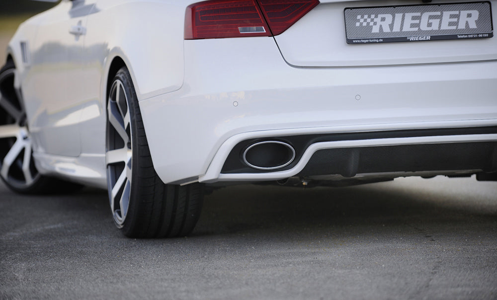Audi A4 (B8/B81) Rieger ESD Audi A4/A5 (B8/B81) -RIE-V   3.0l TFSI/200 kW  S4/S5 3.0l/245 kW links, rechts, für RIEGER-Heckeinsatz RS5-Look, Edelstahl, 
inkl. Montagezubehör, Gutachten