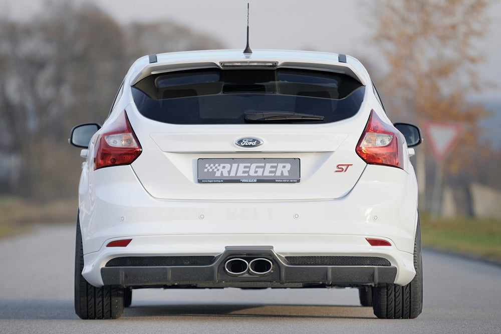 Ford Focus 3 ST Wolf Halbanlage (VSD+ESD) mit Doppelendrohr mittig 2x 120x90mm, Ford Focus 3 ST, 2,0i Eco-Boost 184kW mittig, (2x120x90mm oval), Edelstahl, 
inkl. Montagezubehör, Gutachten