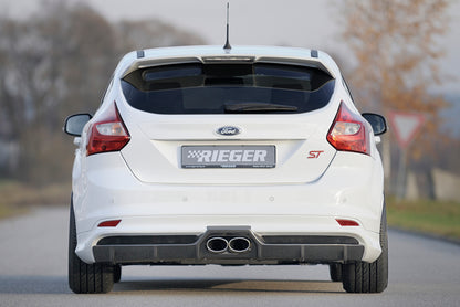 Ford Focus 3 ST Wolf Halbanlage (VSD+ESD) mit Doppelendrohr mittig 2x 120x90mm, Ford Focus 3 ST, 2,0i Eco-Boost 184kW mittig, (2x120x90mm oval), Edelstahl, 
inkl. Montagezubehör, Gutachten