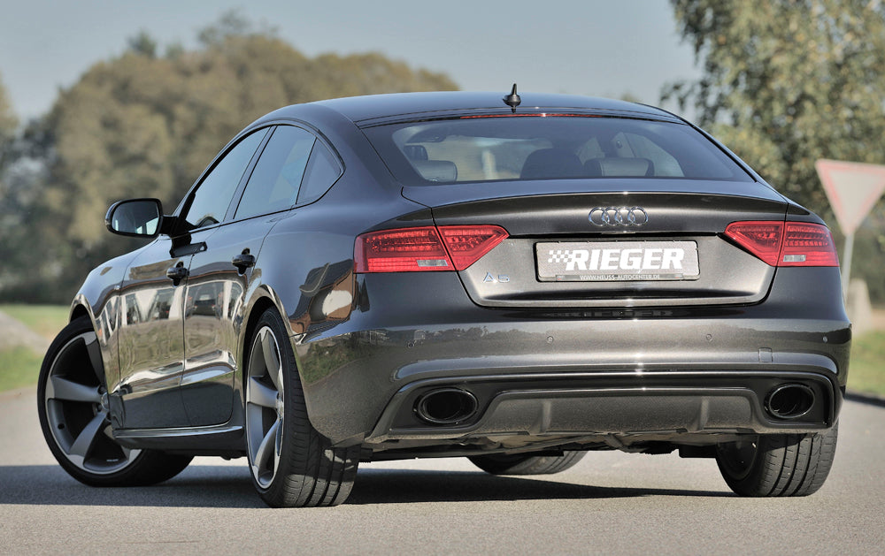 Audi A5 (B8/B81) Rieger ESD links/rechts, Audi A5 (B8) Sportback 3,0l TFSI 200kW  3,0l TFSI 245kW (S5 Quattro) für RIEGER-Heckeinsatz, links, rechts, Sonderendrohr 115x85 scharfkantig