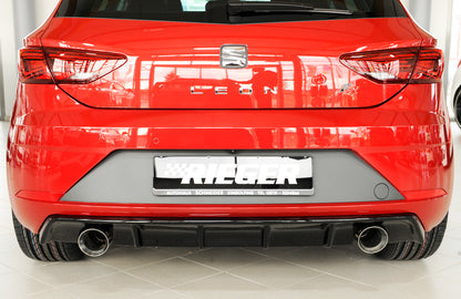 Seat Leon (5F) Friedrich Gruppe A Duplex-Anlage li/re, je 1x100mm 1.2l TSI 63/77/81kW   1.4l TSI 90/92/103/110kW links, rechts, 1x100mm, abgeschrägt, breite Kante (Typ 51), Edelstahl, 
inkl. Montagezubehör, Gutachten