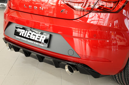 Seat Leon (5F) Friedrich Gruppe A Duplex-Anlage li/re, je 1x100mm 1.2l TSI 63/77/81kW   1.4l TSI 90/92/103/110kW links, rechts, 1x100mm, abgeschrägt, breite Kante (Typ 51), Edelstahl, 
inkl. Montagezubehör, Gutachten