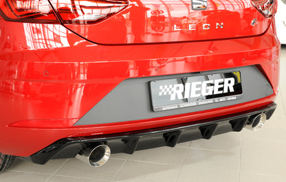 Seat Leon (5F) Friedrich Gruppe A Duplex-Anlage Seat Leon (5F) 1.8l TSI 132kW  2.0l TDI 135kW links, rechts, 1x100mm, abgeschrägt, breite Kante (Typ 51), Edelstahl, 
inkl. Montagezubehör, Gutachten