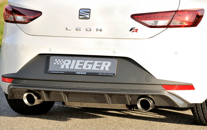 Seat Leon (5F) Friedrich Gruppe A Duplex-Anlage Seat Leon (5F) 1.8l TSI 132kW  2.0l TDI 135kW links, rechts, 1x100mm, abgeschrägt, breite Kante (Typ 51), Edelstahl, 
inkl. Montagezubehör, Gutachten