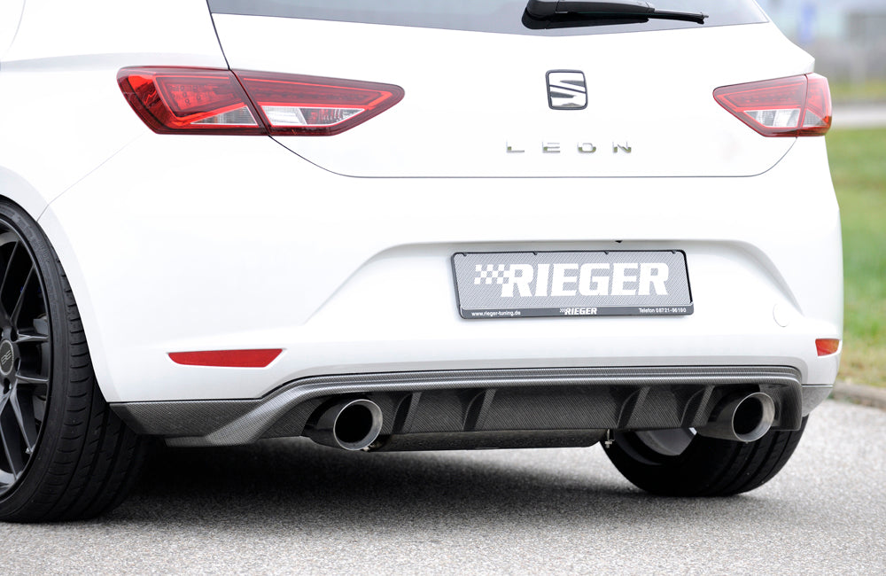 Seat Leon (5F) Friedrich Gruppe A Duplex-Anlage Seat Leon (5F) 1.8l TSI 132kW  2.0l TDI 135kW links, rechts, 1x100mm, abgeschrägt, breite Kante (Typ 51), Edelstahl, 
inkl. Montagezubehör, Gutachten