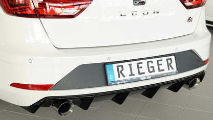 Seat Leon (5F) Friedrich Gruppe A Duplex-Anlage li/re, je 1x100mm Frontantrieb - 1.8l TSI 132kW links, rechts, 1x100mm, abgeschrägt, breite Kante (Typ 51), Edelstahl, 
inkl. Montagezubehör, Gutachten