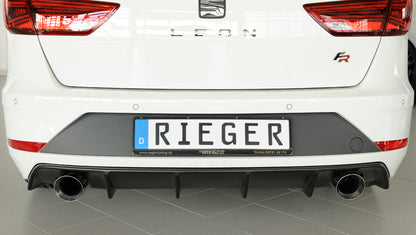 Seat Leon (5F) Friedrich Gruppe A Duplex-Anlage li/re, je 1x100mm Frontantrieb - 2.0l TDI 135kW links, rechts, 1x100mm, abgeschrägt, breite Kante (Typ 51), Edelstahl, 
inkl. Montagezubehör, Gutachten