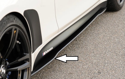 BMW 3er F80 M3 (M3) Carbon Seitenschwelleransatz, links BMW M3 F80, für orig. Seitenschweller links, für orig. Seitenschweller, Carbon, 
inkl. Montagezubehör, Gutachten