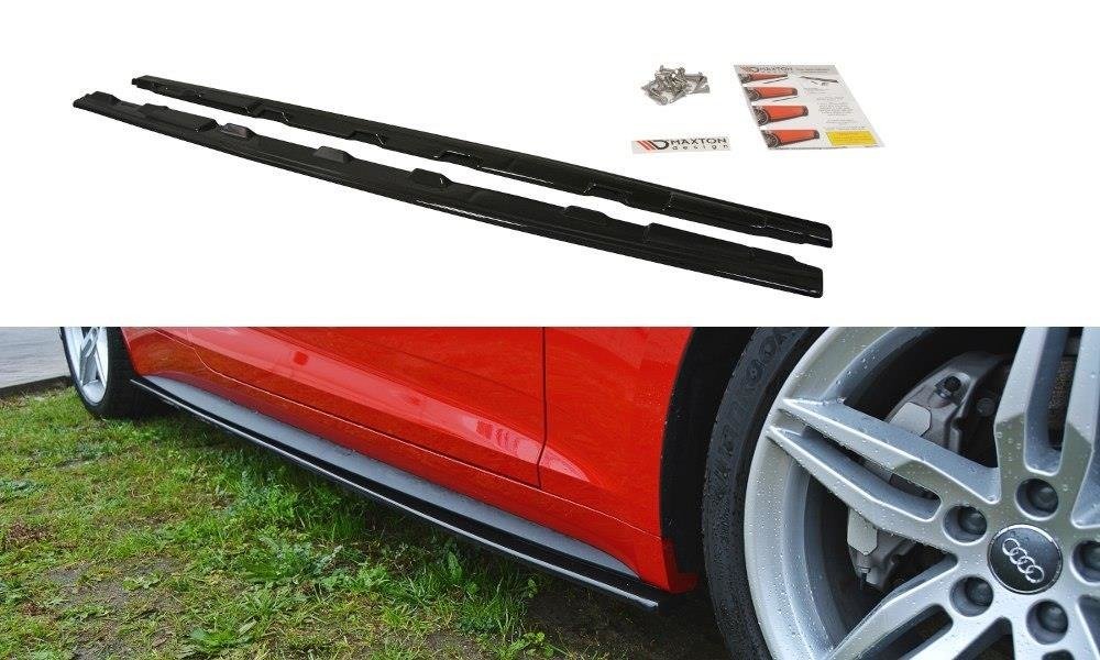 Seitenschweller Ansatz für Audi S5 / A5 S-Line F5 Coupe schwarz Hochglanz