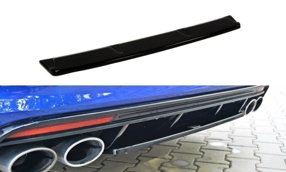 Mittlerer Diffusor Heck Ansatz für VW GOLF 7 R VARIANT  schwarz Hochglanz