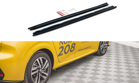 Seitenschweller Ansatz für Peugeot 208 Mk2 schwarz Hochglanz