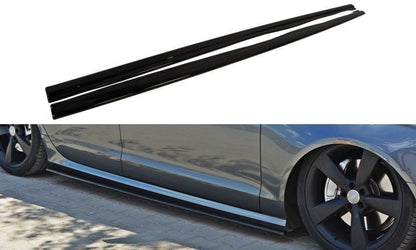 Seitenschweller Ansatz für Audi S6 / A6 S-Line C7  schwarz Hochglanz
