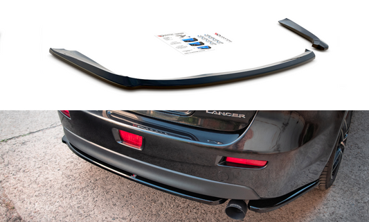 Heck Ansatz Flaps Diffusor für Mistubishi Lancer Sportback Mk8 Carbon Look