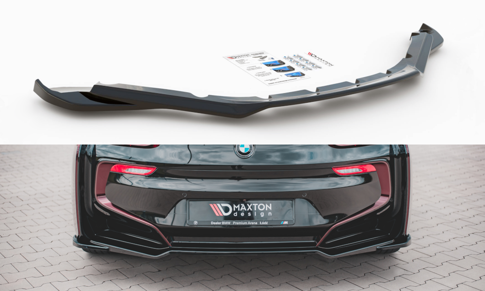 Mittlerer Diffusor Heck Ansatz für BMW i8 schwarz Hochglanz