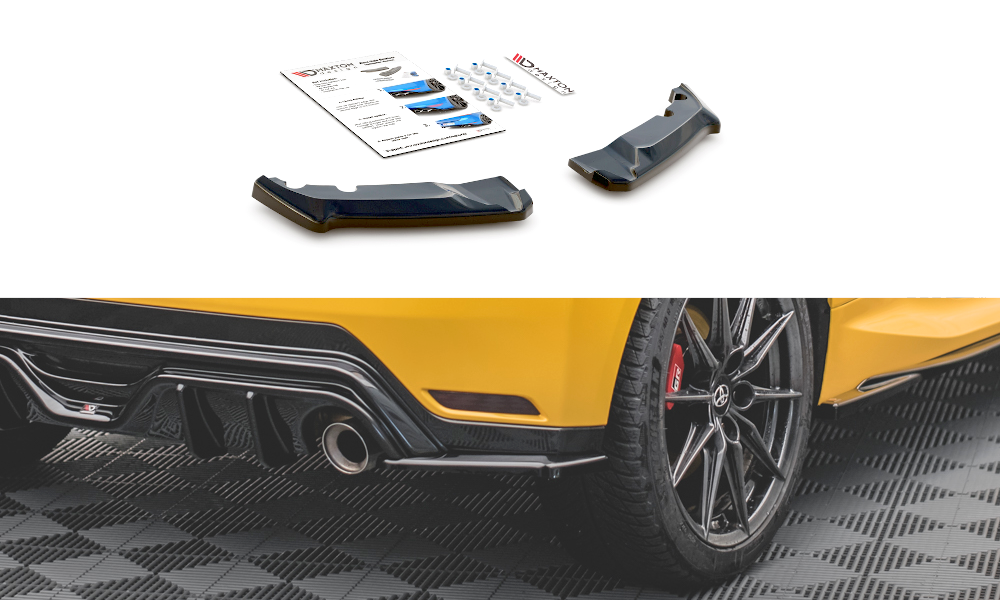 Heck Ansatz Flaps Diffusor V.3 für Toyota GR Yaris Mk4 Carbon Look
