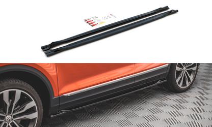 Seitenschweller Ansatz für Volkswagen T-Roc Mk1 schwarz Hochglanz