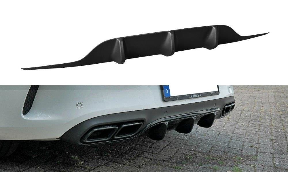 Diffusor Heck Ansatz für Mercedes C-Klasse C205 63 AMG Coupe schwarz matt