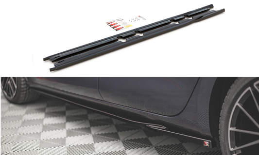 Seitenschweller Ansatz für V.1 für Seat Leon FR Mk4 / Cupra Leon  schwarz matt