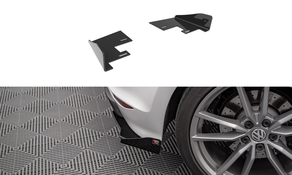 Hintere Seiten Flaps für Volkswagen Golf R Mk7 schwarz Hochglanz