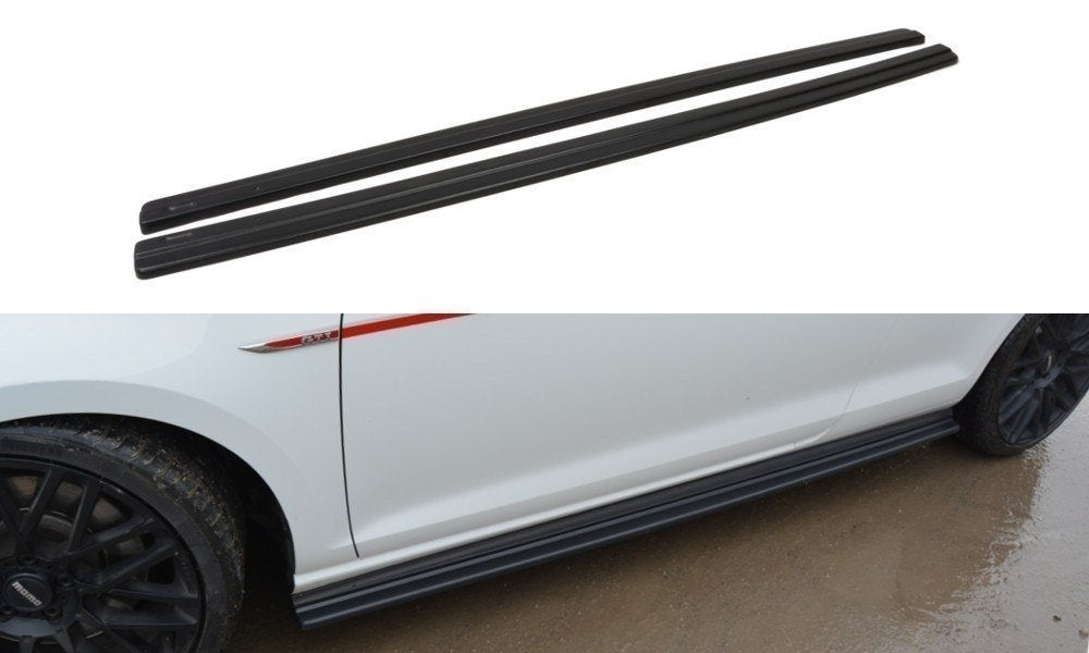 Seitenschweller Ansatz für VW GOLF 7 GTI PREFACE/FACELIFT (breit) Carbon Look