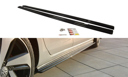 Seitenschweller Ansatz für VW GOLF 7 GTI PREFACE/FACELIFT (breit) Carbon Look
