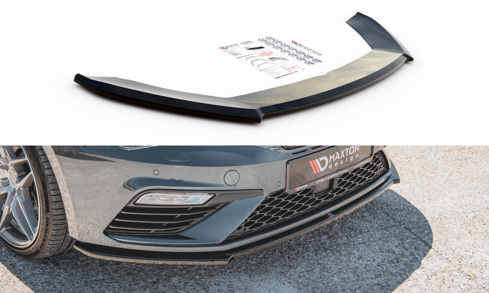 Front Ansatz V.4 für Seat Leon Cupra / FR Mk3 FL schwarz Hochglanz