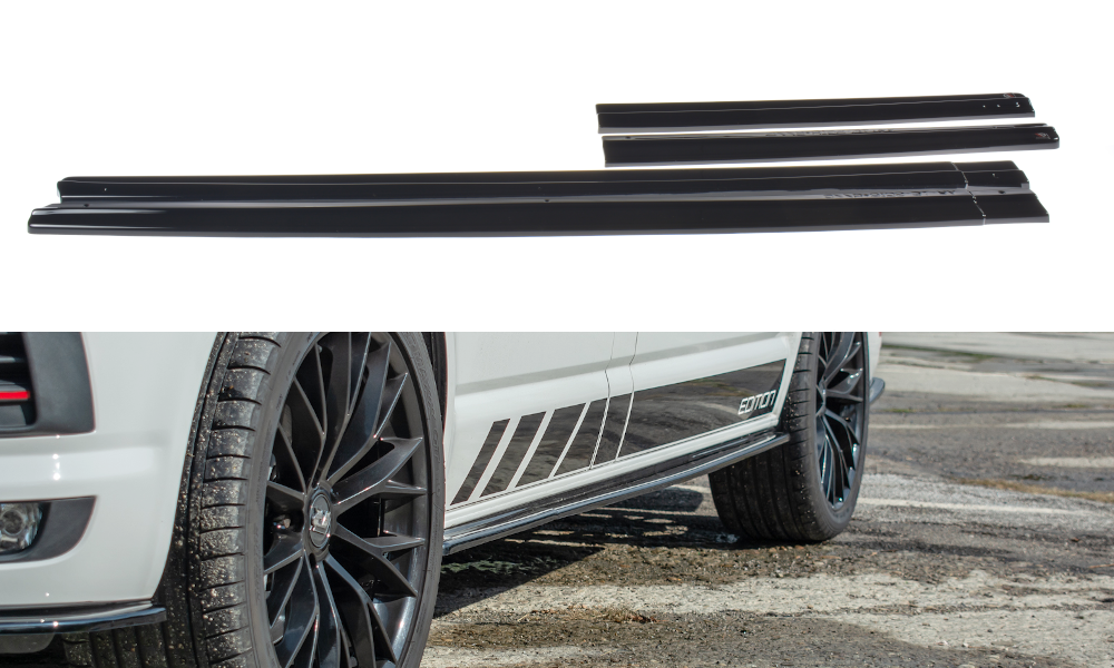 Seitenschweller Ansatz für Volkswagen T6 schwarz matt
