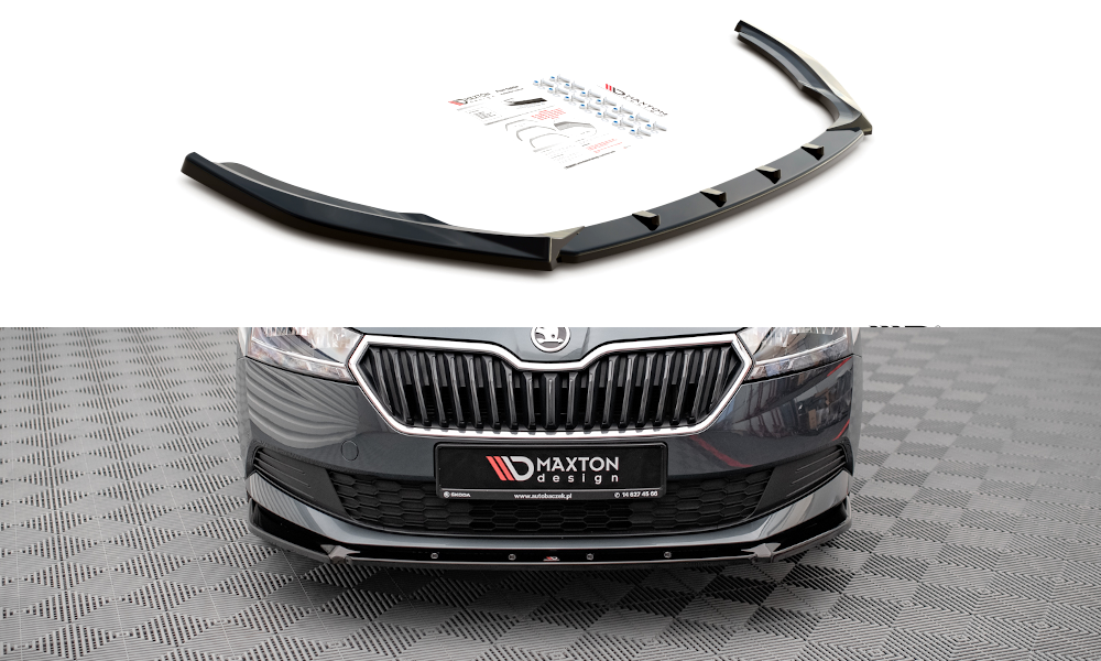 Front Ansatz für Skoda Fabia Mk3 Facelift schwarz matt
