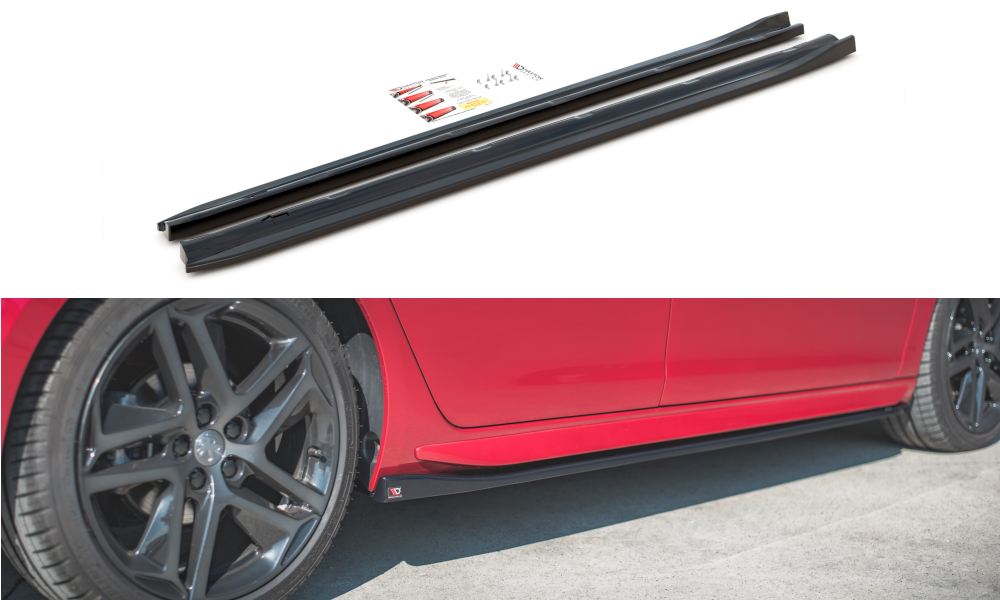Seitenschweller Ansatz für Peugeot 308 GT Mk2 Facelift Carbon Look